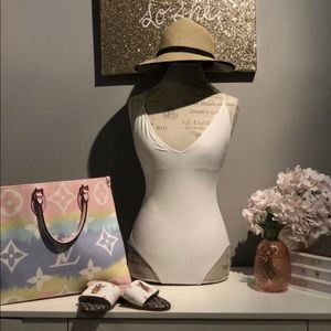 White swimsuit one piece